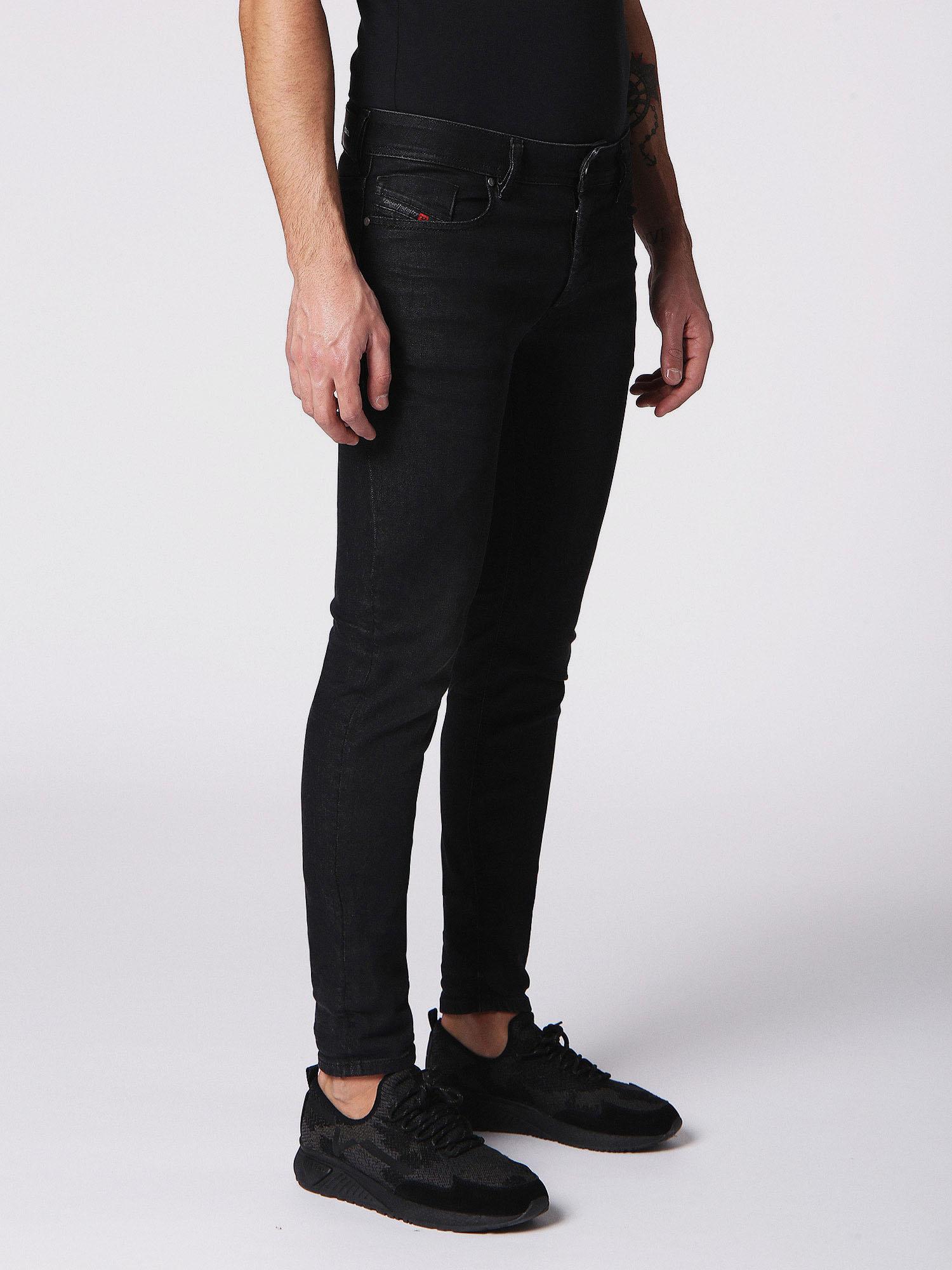 Diesel - Sleenker Skinny Jeans 084SB, Black/Dark Grey - Image 5