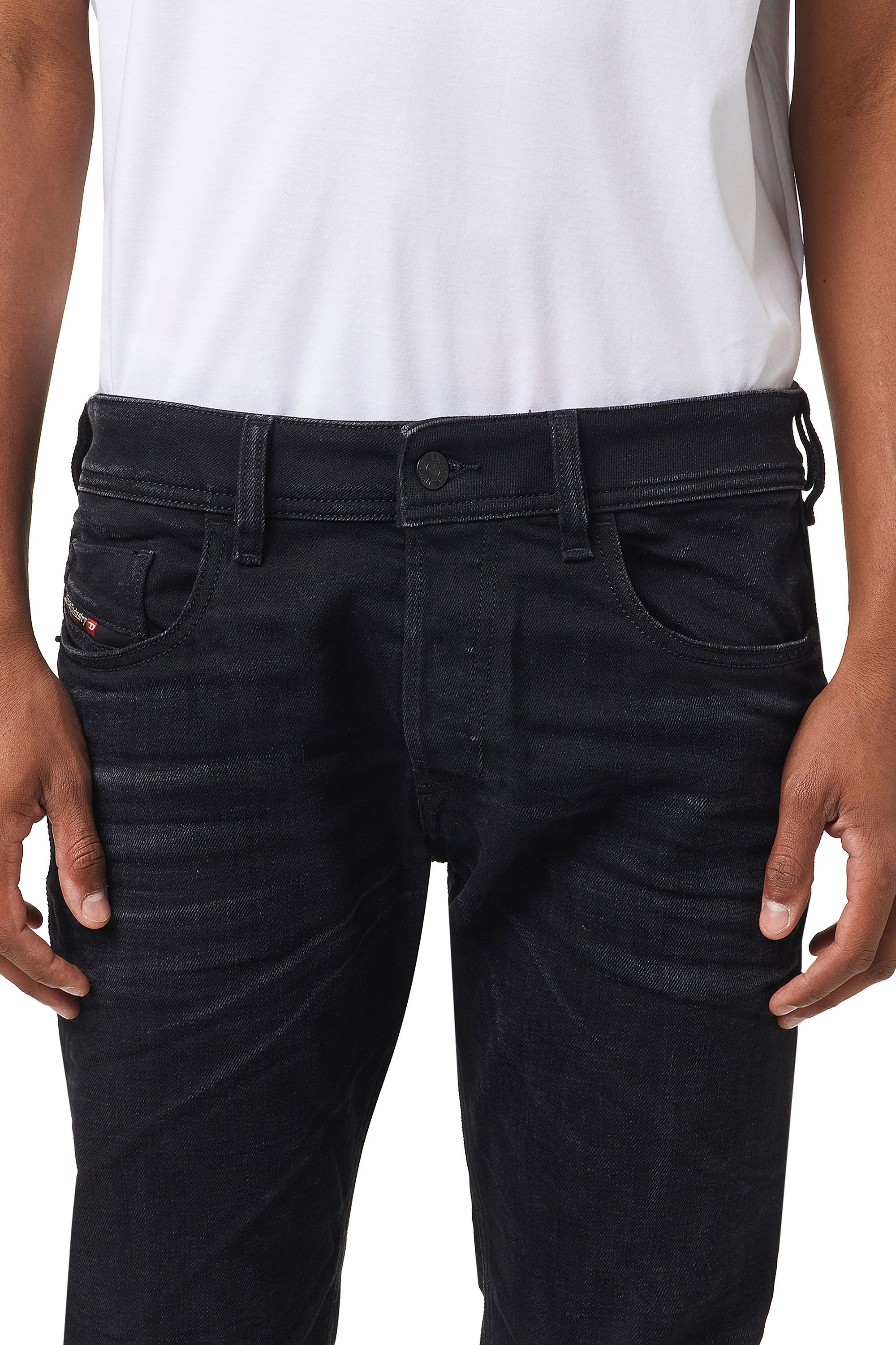 Diesel - Sleenker Skinny Jeans 09A75, Black/Dark grey - Image 5