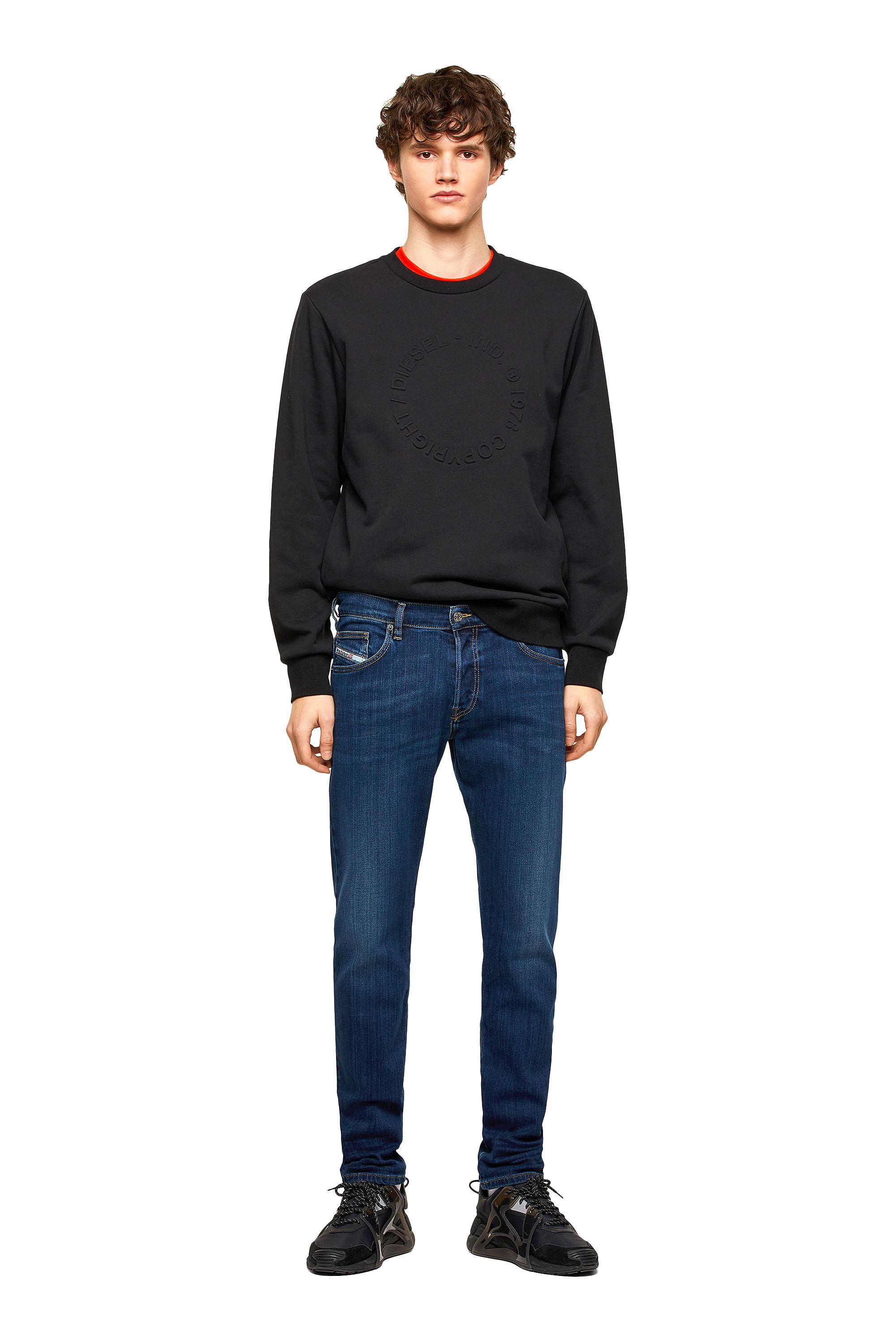 Diesel - D-Yennox 009ML Tapered Jeans, Azul Oscuro - Image 1