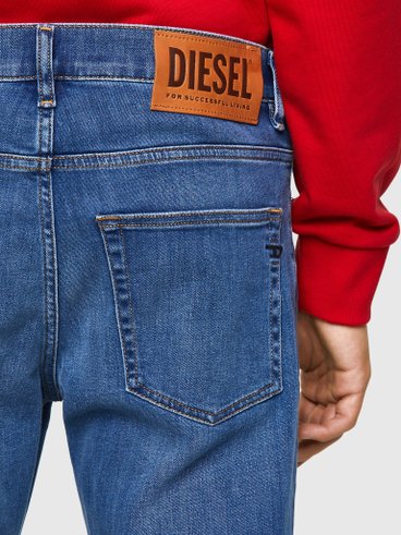 Diesel - 2005 D-FINING 09A80 Tapered Jeans, Mittelblau - Image 4