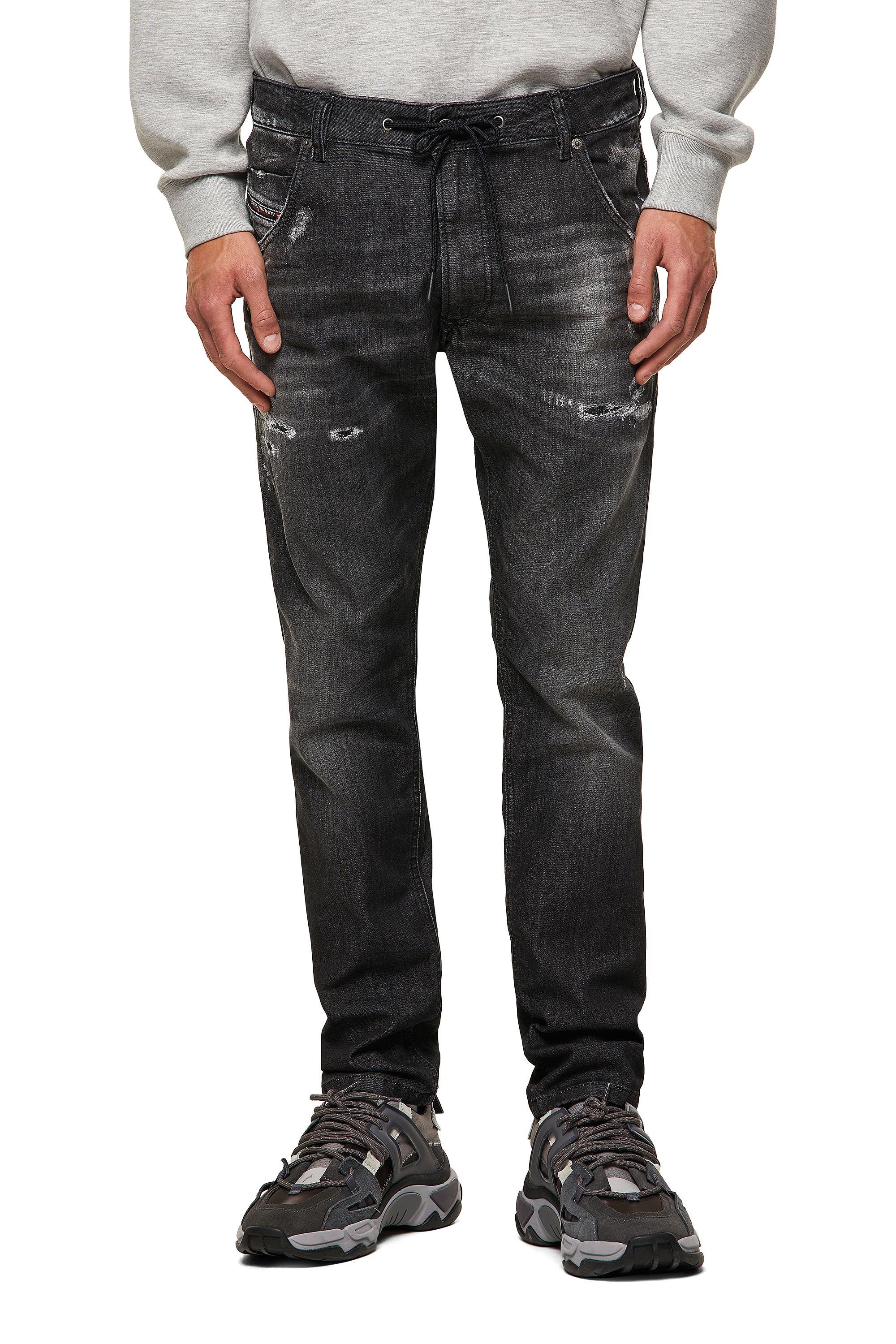 Diesel - Krooley JoggJeans® 09B53 Tapered, Negro/Gris oscuro - Image 3