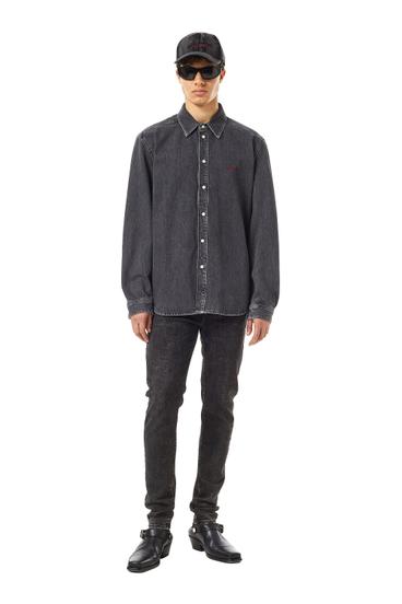 Diesel - D-SIMPLY BASIC SHIRT, Negro/Gris oscuro - Image 3