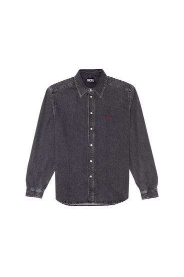 Diesel - D-SIMPLY BASIC SHIRT, Negro/Gris oscuro - Image 3