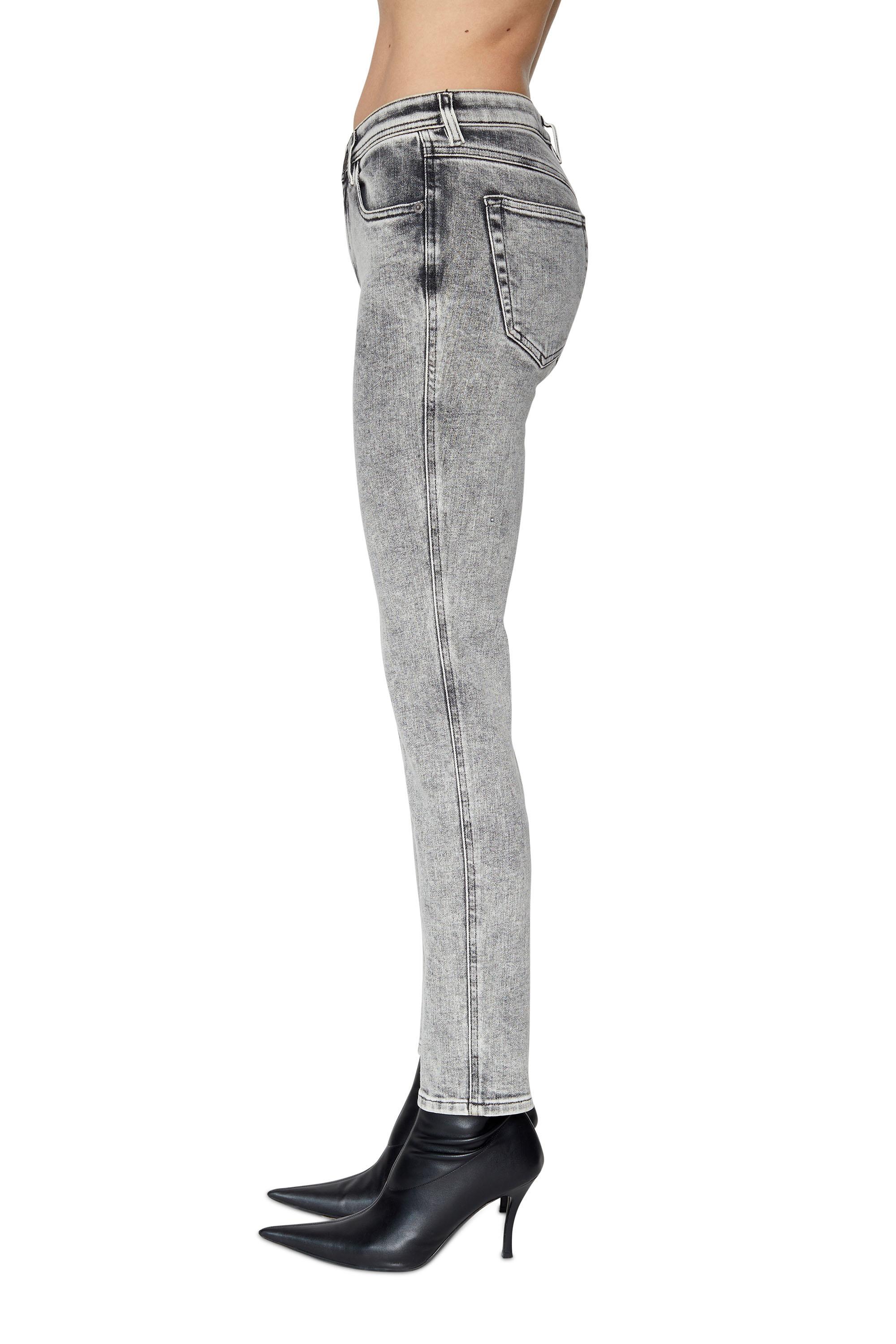 Diesel - 2015 BABHILA 09D89 Skinny Jeans, Gris Claro - Image 6
