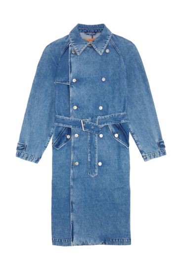 D-DELIRIOUS DOUBLE BREASTED TRENCH COAT, Medium blue - Denim Jackets