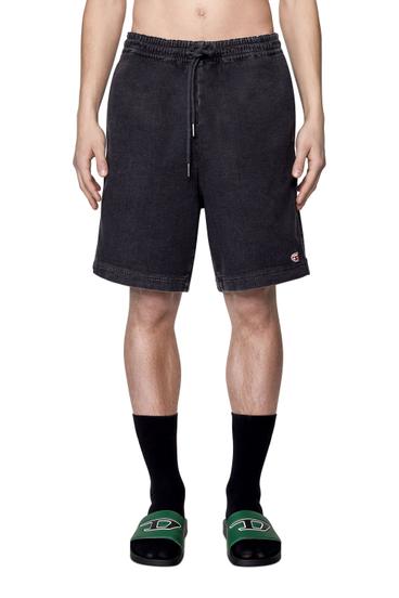 Diesel - D-BOXY TRACK DENIM SHORTS, Negro/Gris oscuro - Image 2