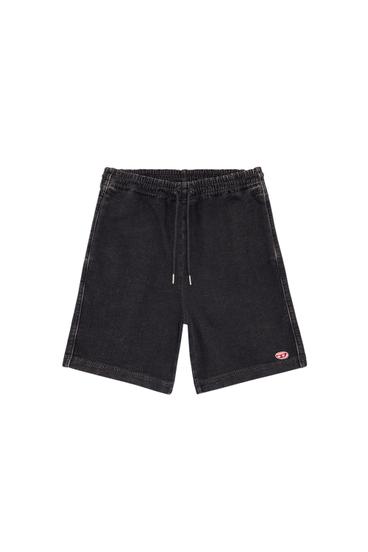 Diesel - D-BOXY TRACK DENIM SHORTS, Negro/Gris oscuro - Image 1