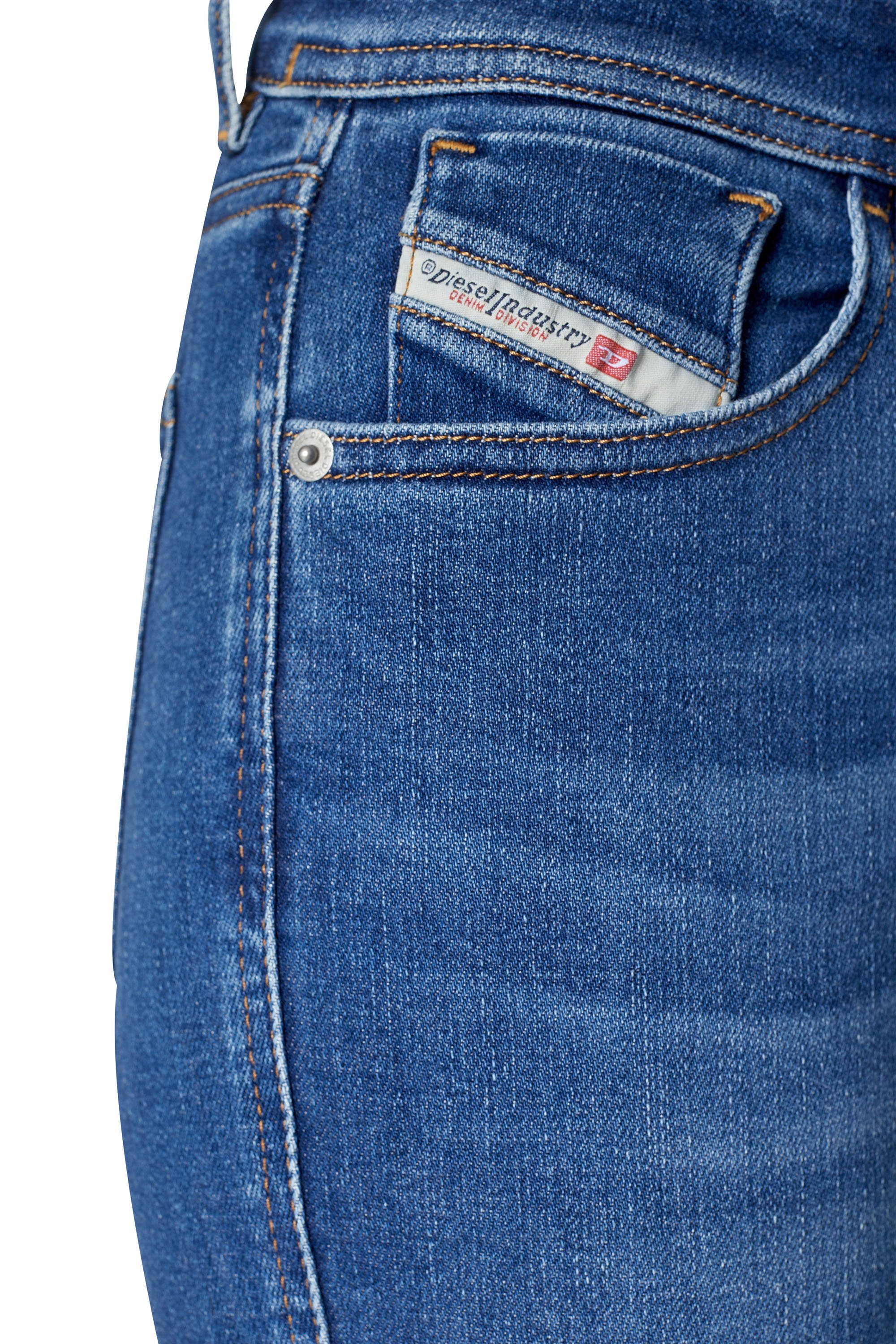 Diesel - 2017 SLANDY 09C21 Super skinny Jeans, Medium blue - Image 6