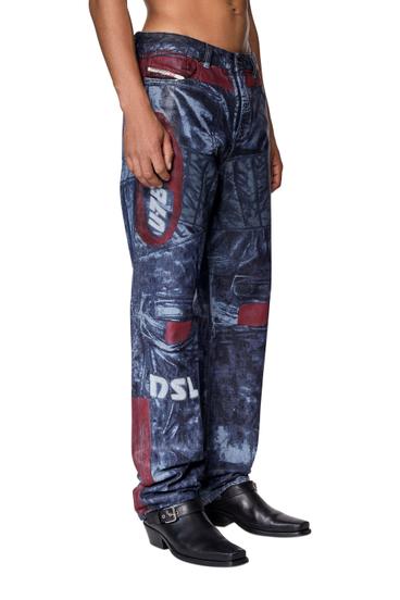 Diesel - 1955 09D26 Straight Jeans, Blue/Red - Image 4