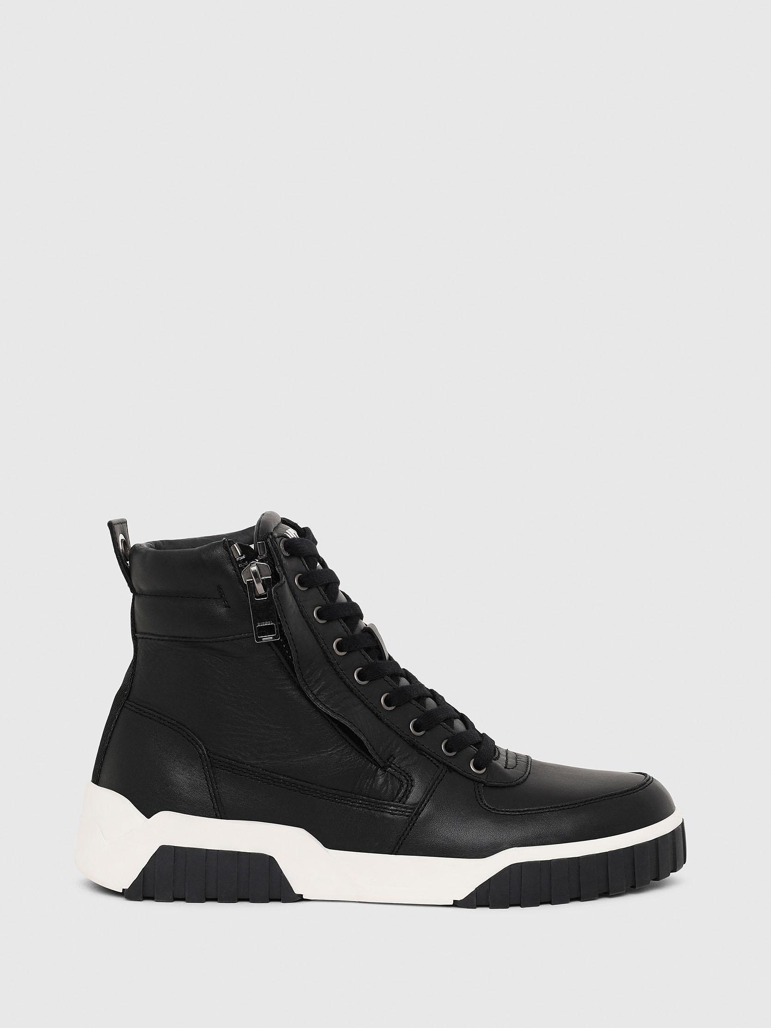 S-RUA MID Man: High-top sneakers in panelled leather | Diesel